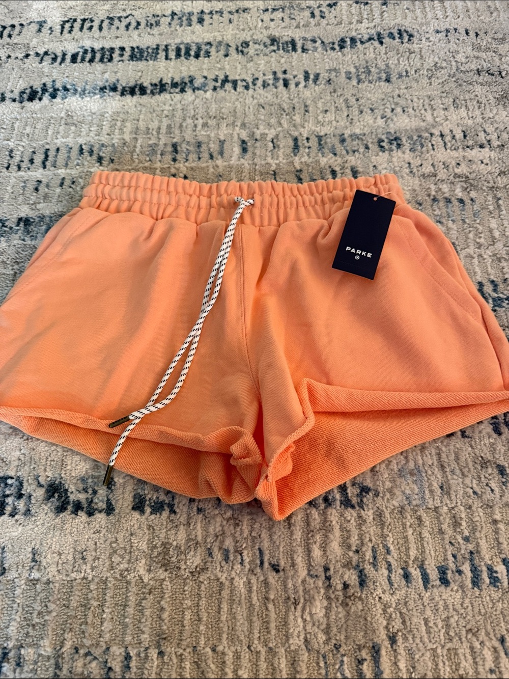 Parke & Ronen Women's Peach-Orange Terry Athletic Shorts